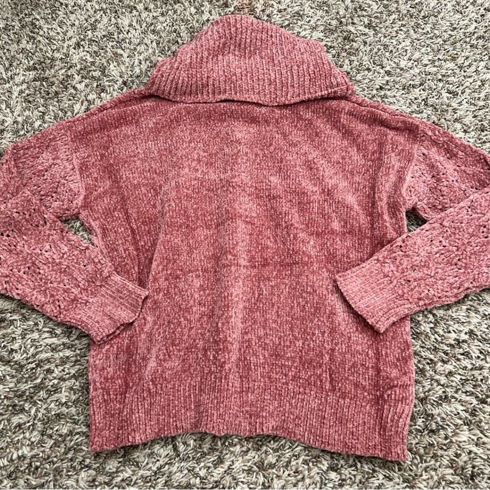 Mauve Chenille Turtleneck Sweater - Picture 10 of 11